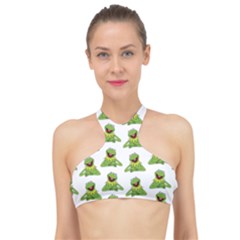 Kermit The Frog High Neck Bikini Top by Valentinaart