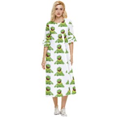 Kermit The Frog Double Cuff Midi Dress by Valentinaart