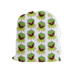 Kermit The Frog Drawstring Pouch (xl) by Valentinaart