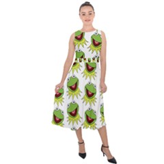 Kermit The Frog Midi Tie-back Chiffon Dress by Valentinaart