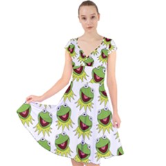 Kermit The Frog Cap Sleeve Front Wrap Midi Dress by Valentinaart