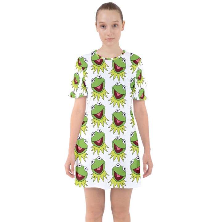 Kermit The Frog Sixties Short Sleeve Mini Dress