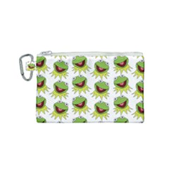 Kermit The Frog Canvas Cosmetic Bag (small) by Valentinaart