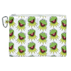 Kermit The Frog Canvas Cosmetic Bag (xl) by Valentinaart