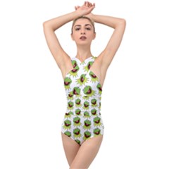 Kermit The Frog Cross Front Low Back Swimsuit by Valentinaart