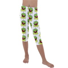 Kermit The Frog Kids  Lightweight Velour Capri Leggings  by Valentinaart