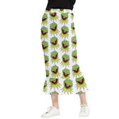 Kermit The Frog Maxi Fishtail Chiffon Skirt by Valentinaart