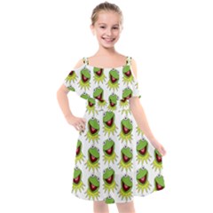 Kermit The Frog Kids  Cut Out Shoulders Chiffon Dress by Valentinaart