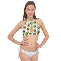 Kermit The Frog Cross Front Halter Bikini Top by Valentinaart