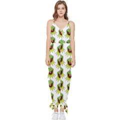 Kermit The Frog Sleeveless Tie Ankle Chiffon Jumpsuit by Valentinaart