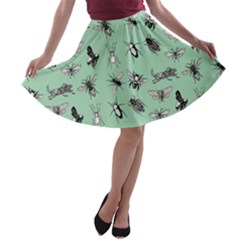 Insects Pattern A-line Skater Skirt by Valentinaart