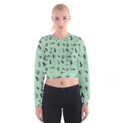 Insects Pattern Cropped Sweatshirt