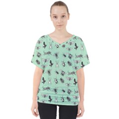 Insects Pattern V-neck Dolman Drape Top by Valentinaart