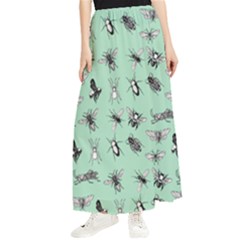 Insects Pattern Maxi Chiffon Skirt by Valentinaart