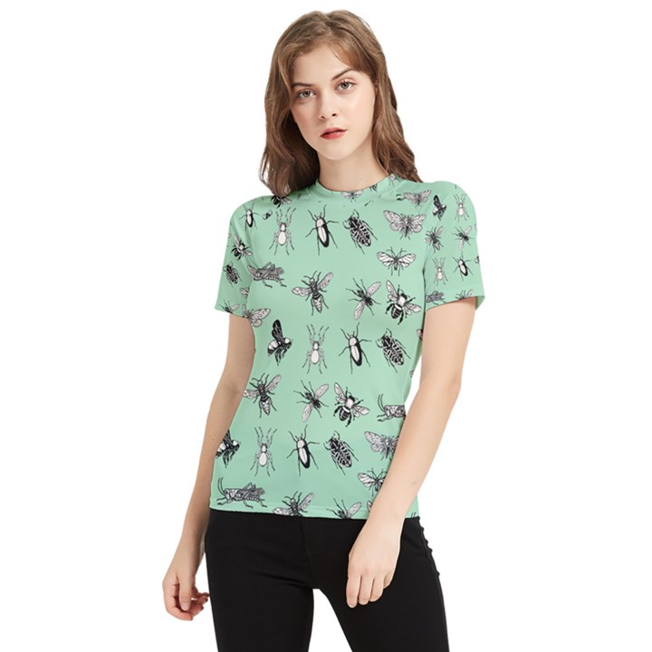 Insects pattern Women s Short Sleeve Rash Guard