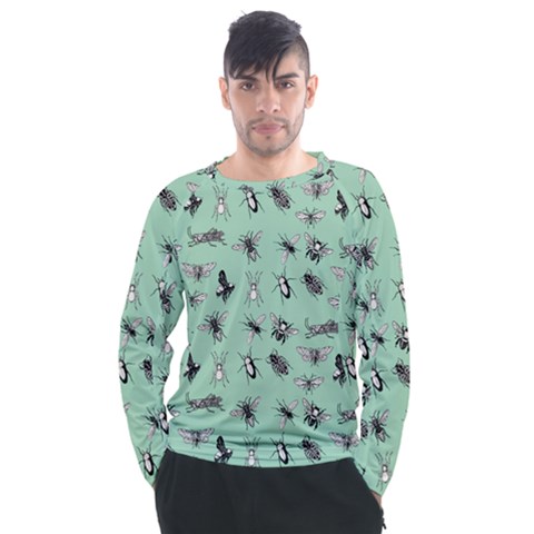 Insects Pattern Men s Long Sleeve Raglan Tee by Valentinaart