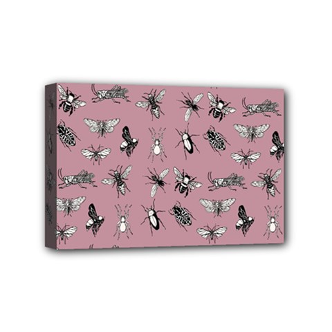 Insects pattern Mini Canvas 6  x 4  (Stretched)