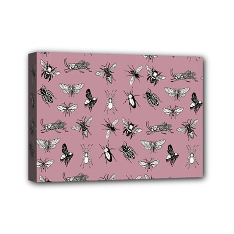 Insects pattern Mini Canvas 7  x 5  (Stretched)