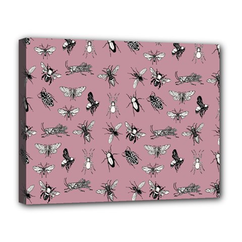 Insects pattern Canvas 14  x 11  (Stretched)