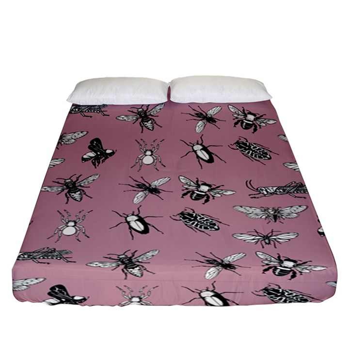 Insects pattern Fitted Sheet (King Size)