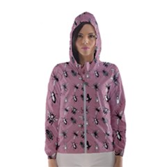 Insects pattern Women s Hooded Windbreaker