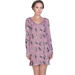 Insects pattern Long Sleeve Nightdress