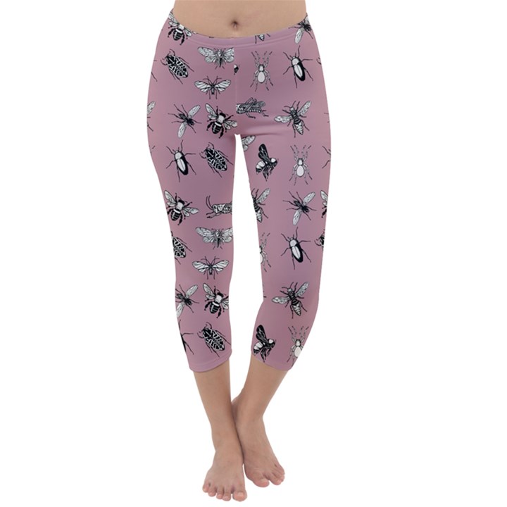 Insects pattern Capri Winter Leggings 