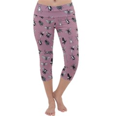 Insects pattern Capri Yoga Leggings