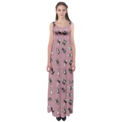 Insects pattern Empire Waist Maxi Dress