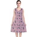 Insects pattern V-Neck Midi Sleeveless Dress  View1