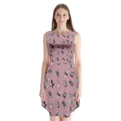 Insects pattern Sleeveless Chiffon Dress  