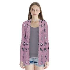 Insects pattern Drape Collar Cardigan