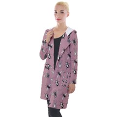 Insects pattern Hooded Pocket Cardigan