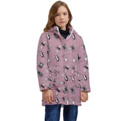 Insects pattern Kid s Hooded Longline Puffer Jacket