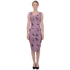 Insects pattern Sleeveless Pencil Dress