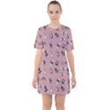 Insects pattern Sixties Short Sleeve Mini Dress View1