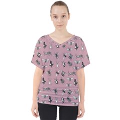 Insects Pattern V-neck Dolman Drape Top by Valentinaart