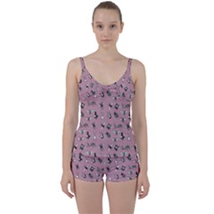 Insects pattern Tie Front Two Piece Tankini