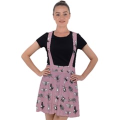 Insects pattern Velvet Suspender Skater Skirt