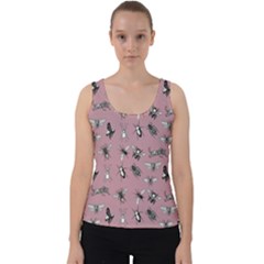 Insects pattern Velvet Tank Top