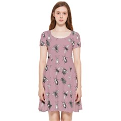 Insects pattern Inside Out Cap Sleeve Dress