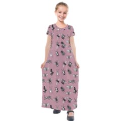 Insects pattern Kids  Short Sleeve Maxi Dress