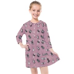 Insects pattern Kids  Quarter Sleeve Shirt Dress