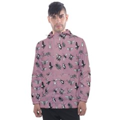 Insects Pattern Men s Front Pocket Pullover Windbreaker