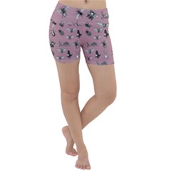 Insects pattern Lightweight Velour Yoga Shorts