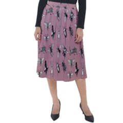 Insects pattern Classic Velour Midi Skirt 