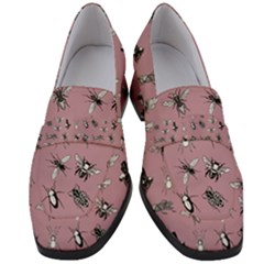 Insects pattern Women s Chunky Heel Loafers