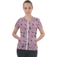 Insects pattern Short Sleeve Zip Up Jacket