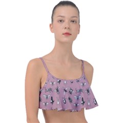 Insects pattern Frill Bikini Top