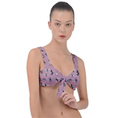 Insects pattern Front Tie Bikini Top